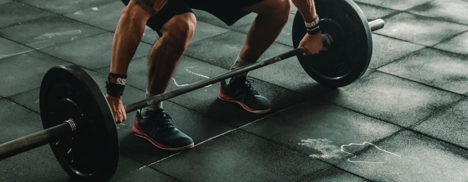 a man lifting weights